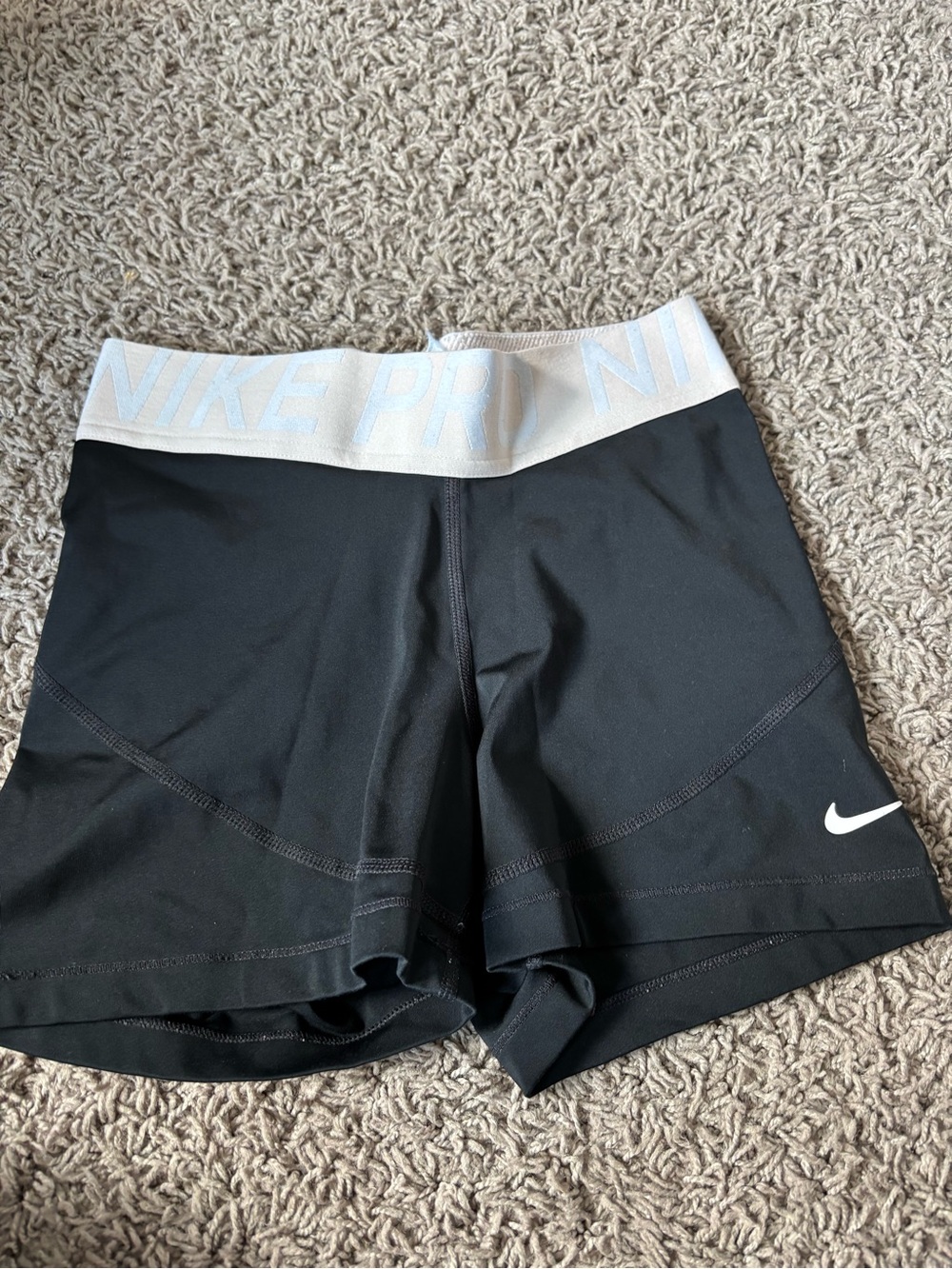 Nike Black Dri-FIT Performance Shorts with White Waistband